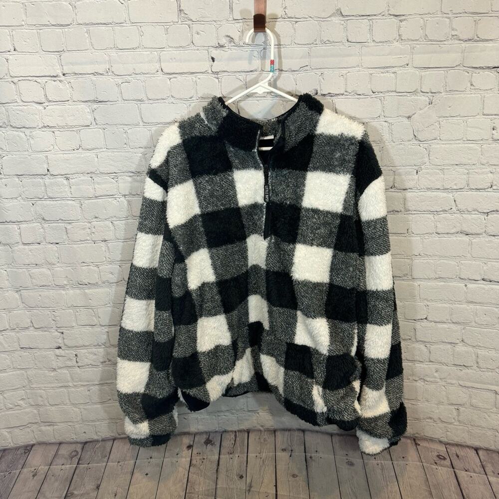 Little Bipsy Black and White Fleece Pullover